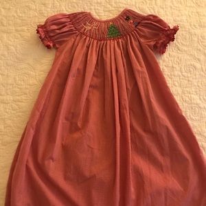Lolly Wolly Doodle  smocked Bishop Dress Sz 4T